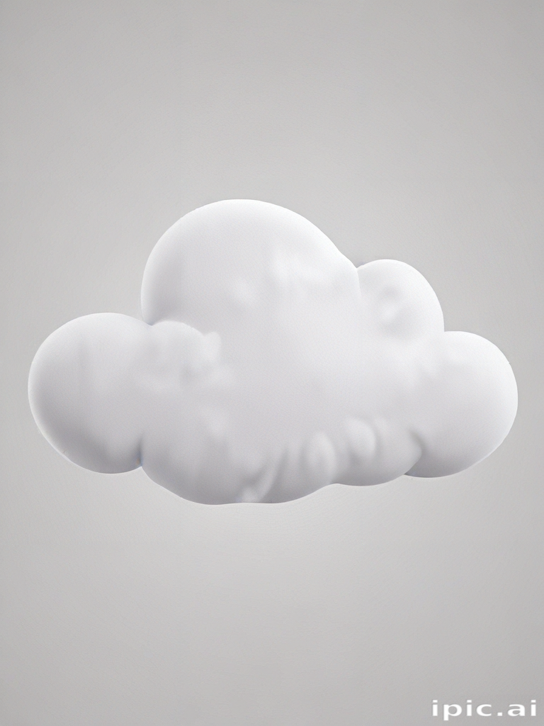 A Soft, Fluffy White Cloud Against a Light Gray Background in ...