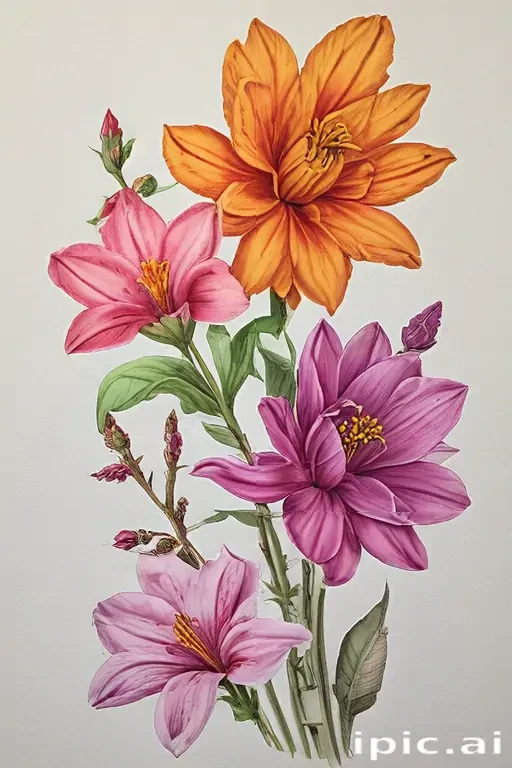 flower color drawings