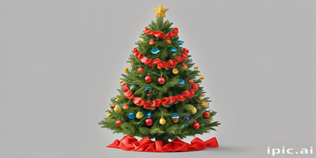 A Beautifully Decorated Christmas Tree with Colorful Ornaments and Ribbons.