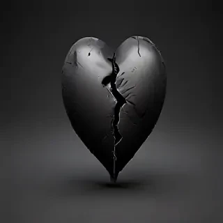 black broken heart