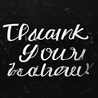 thank you in black and white