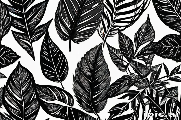 black and white clipart leaf