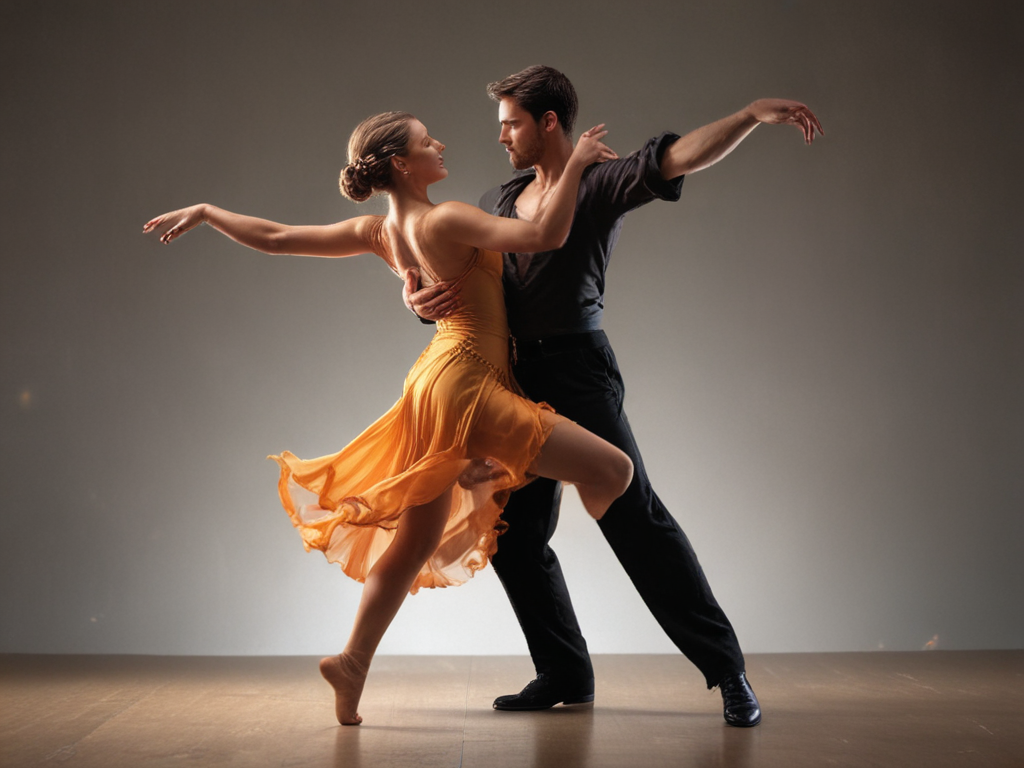 Graceful Dance Partners Captivating the Stage with Elegant Movements ...