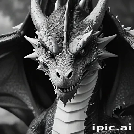 dragon black and white