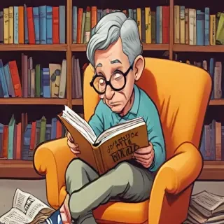 cartoon of reading