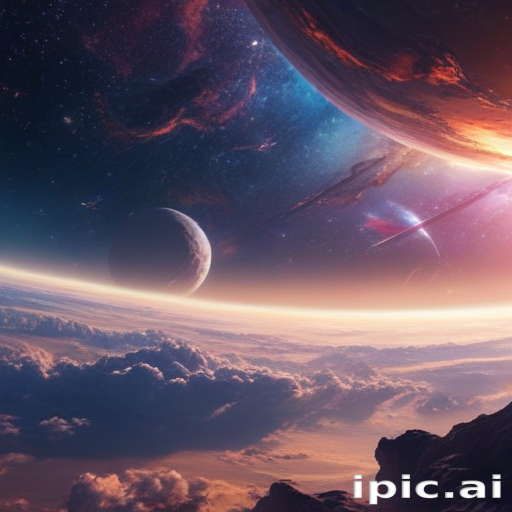 Vast Cosmic Landscape with Colorful Planets and Mystical Cloud Formation