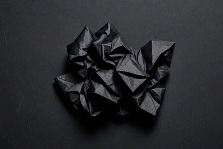 crumpled black paper