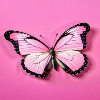 pink background butterfly