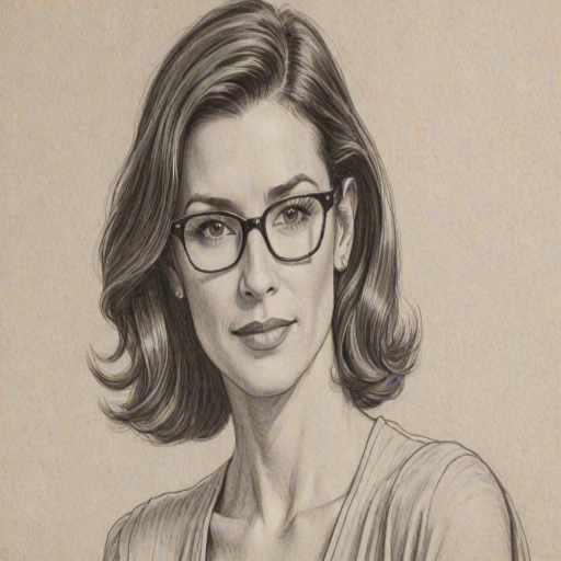 Comely Perrey Reeves, pencil sketch, portrait of Alluring woman 1939s in glasses, hair style beatnik, outline, clear lines, fine lines, 8k