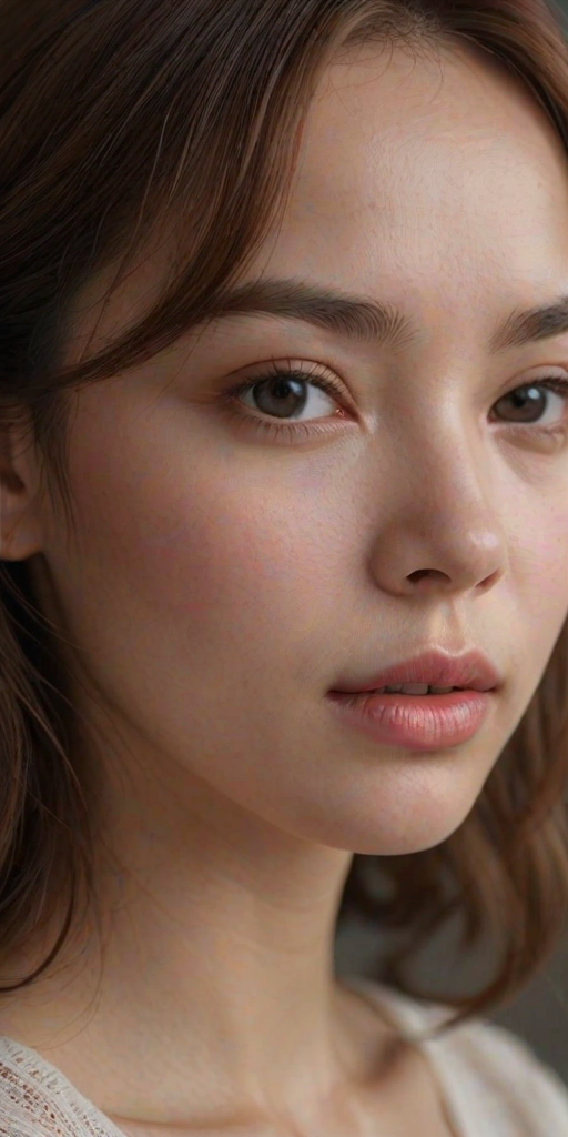 Her expression is calm yet intense, with her lips slightly parted and her gaze looking directly into the camera, creating a sense of intimacy and directness. The lighting is soft and evenly distributed, enhancing the natural texture of her skin and highlighting her features without any harsh shadows.,<lora:flux_realism_lora:1>, . <lora:makinaflux_chaewon_v1.0:1>"