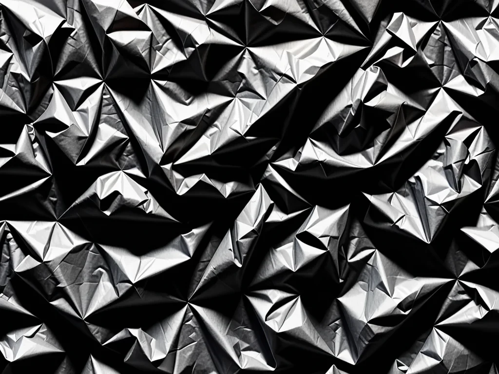 black crumpled paper