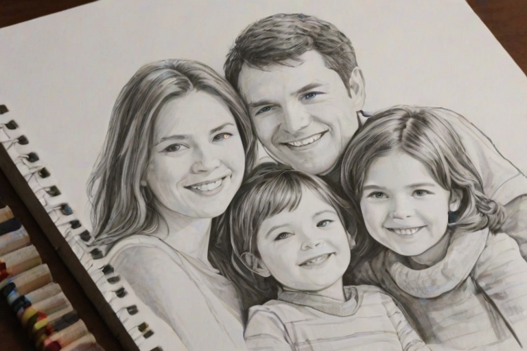 drawings of family