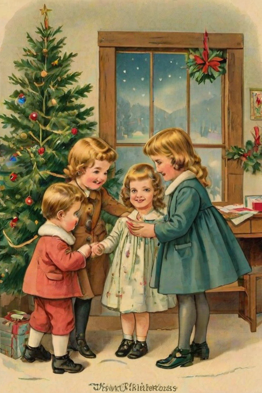 vintage christmas images to print