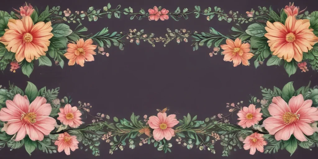 flowery border clipart