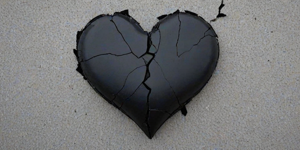 broken black heart
