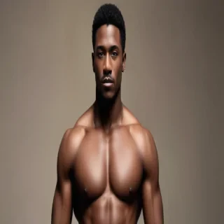 black shirtless man