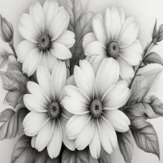 pencil drawing flowers