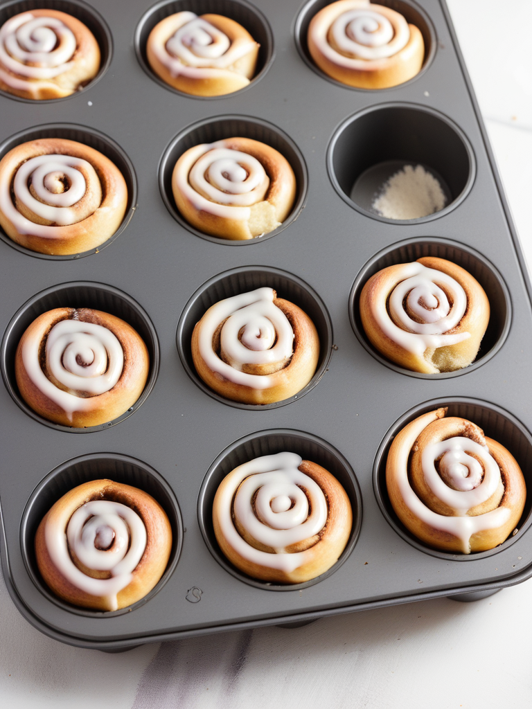 cinnamon rolls in muffin tin
