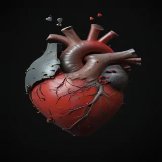 broken heart black background