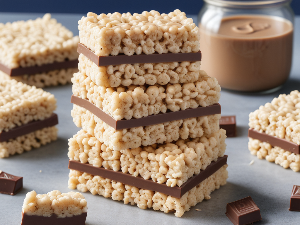 rice krispies treats with chocolate and peanut butter