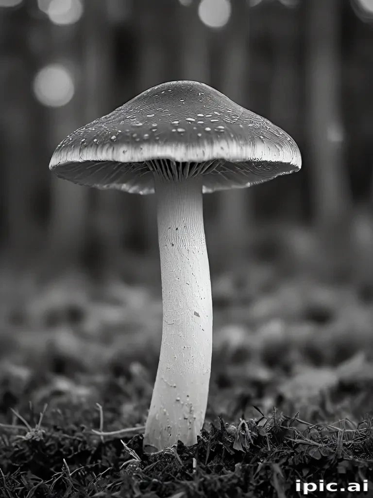 mushroom black and white