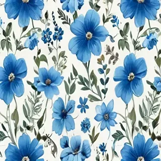 blue flowers clipart