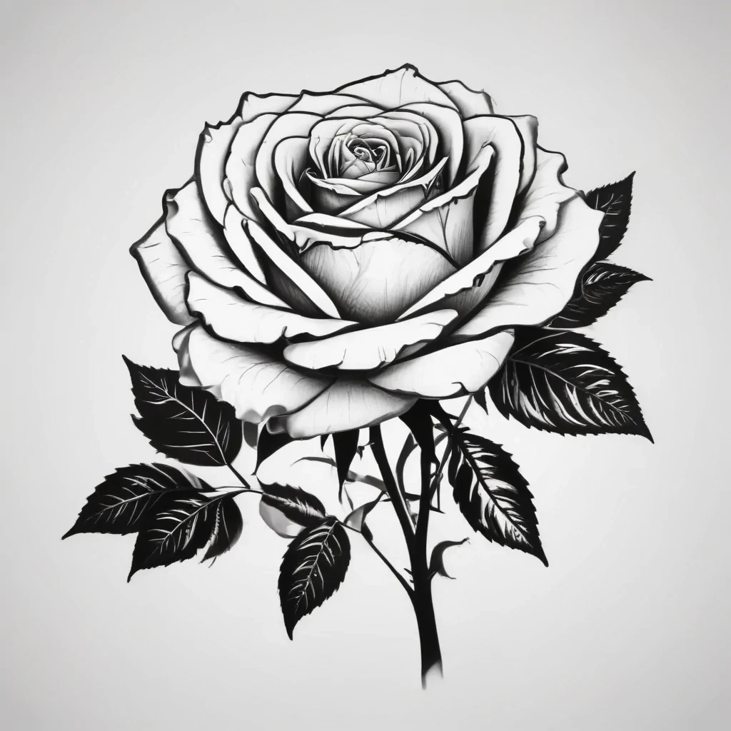 roses clipart black and white