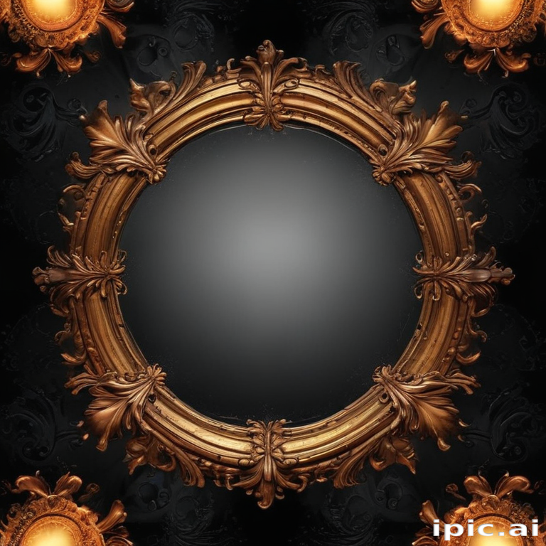 Elegant Ornate Frame Surrounded by Decorative Golden Accents and Patterns