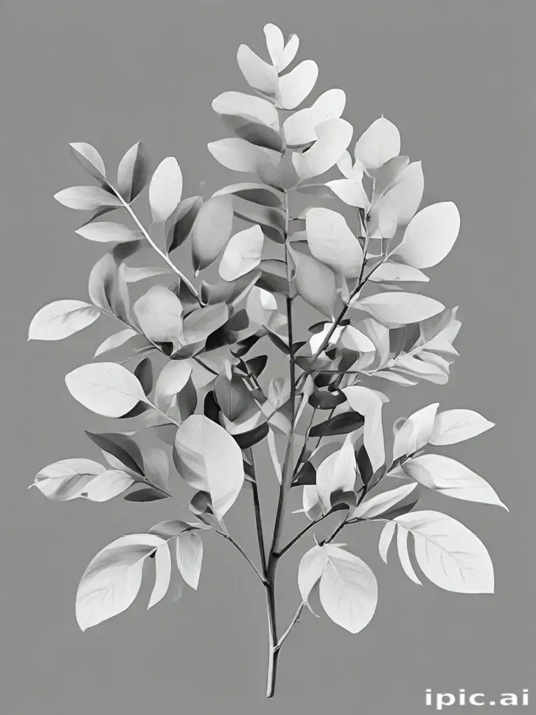 eucalyptus clipart black and white