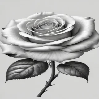 rose clip art black and white