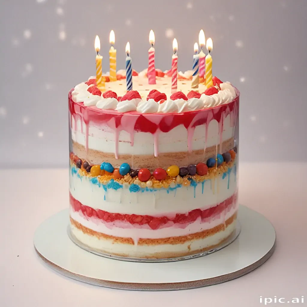 transparent birthday cake
