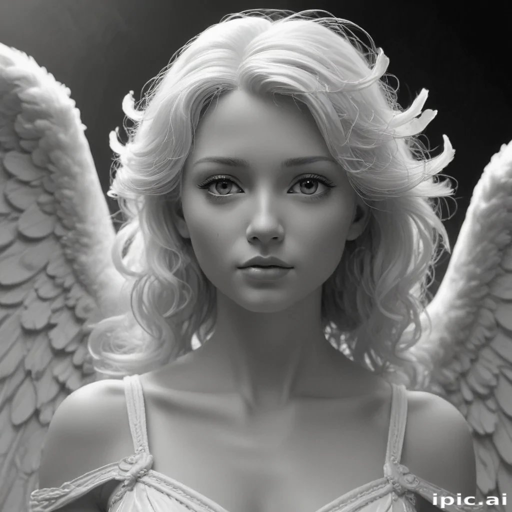 black and white angel