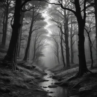 forest clipart black and white