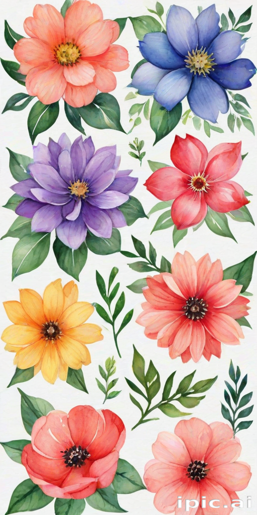 watercolor flowers clipart