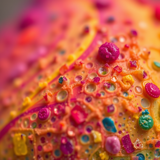 Create an abstract colorful pattern with vibrant hues and a mix of textures, captured with a Canon EOS R5 camera at ISO 100, f/8 aperture, 1/250 sec shutter speed, using a macro lens for intricate detail.