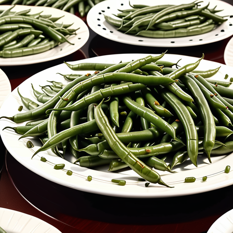 green beans cooked for hot holding on a buffet