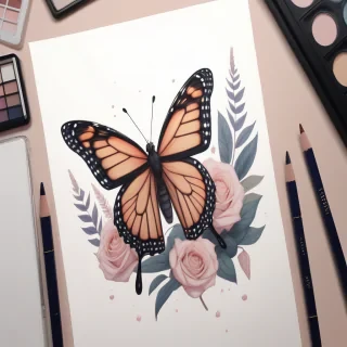 aesthetic butterfly drawing