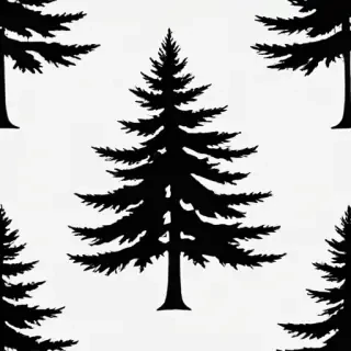 pine tree clip art black and white