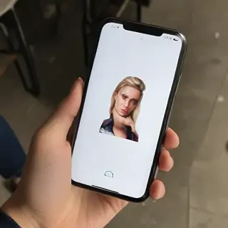holding phone