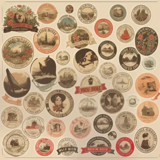 vintage stickers png