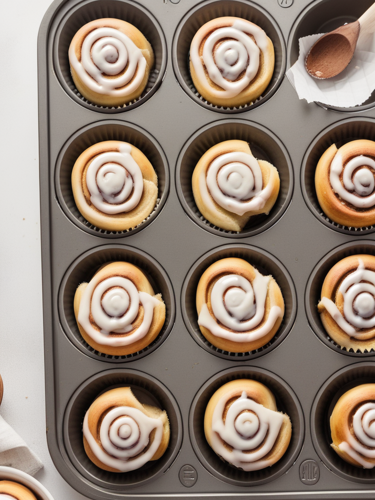 cinnamon rolls in muffin tin
