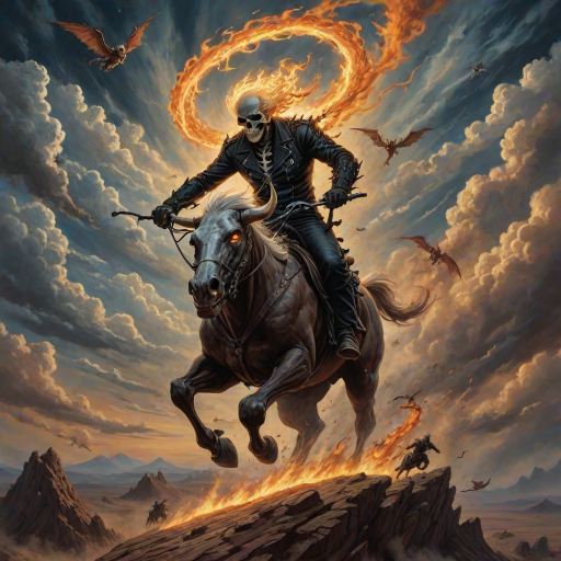 ghost rider in the sky, trying to catch the devil's herd, across the endless sky,