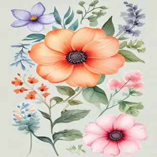clipart watercolor flowers