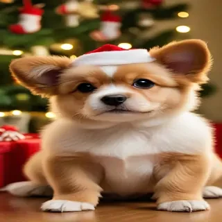 cute christmas dog wallpaper