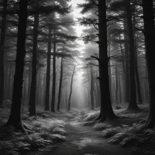 forest clipart black and white
