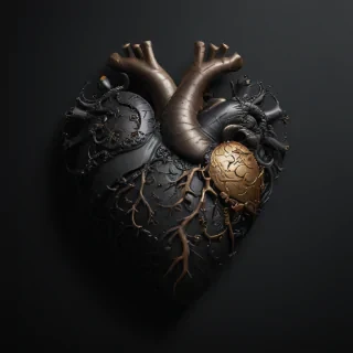 heart with black background