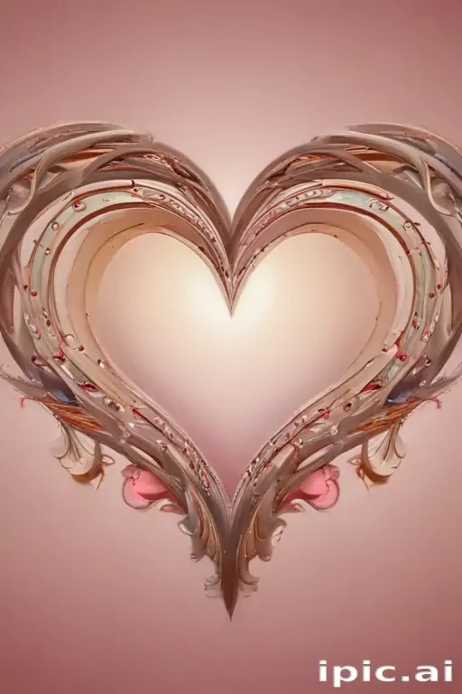 Beautifully Intricate Heart Design with Soft Colors and Elegant Swirls
