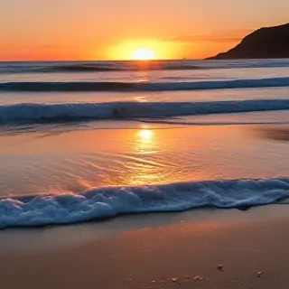 sun set on beach