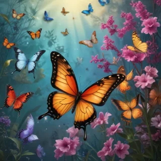background with butterflies