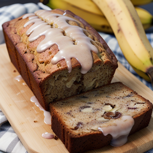 banana nut bread with glaze